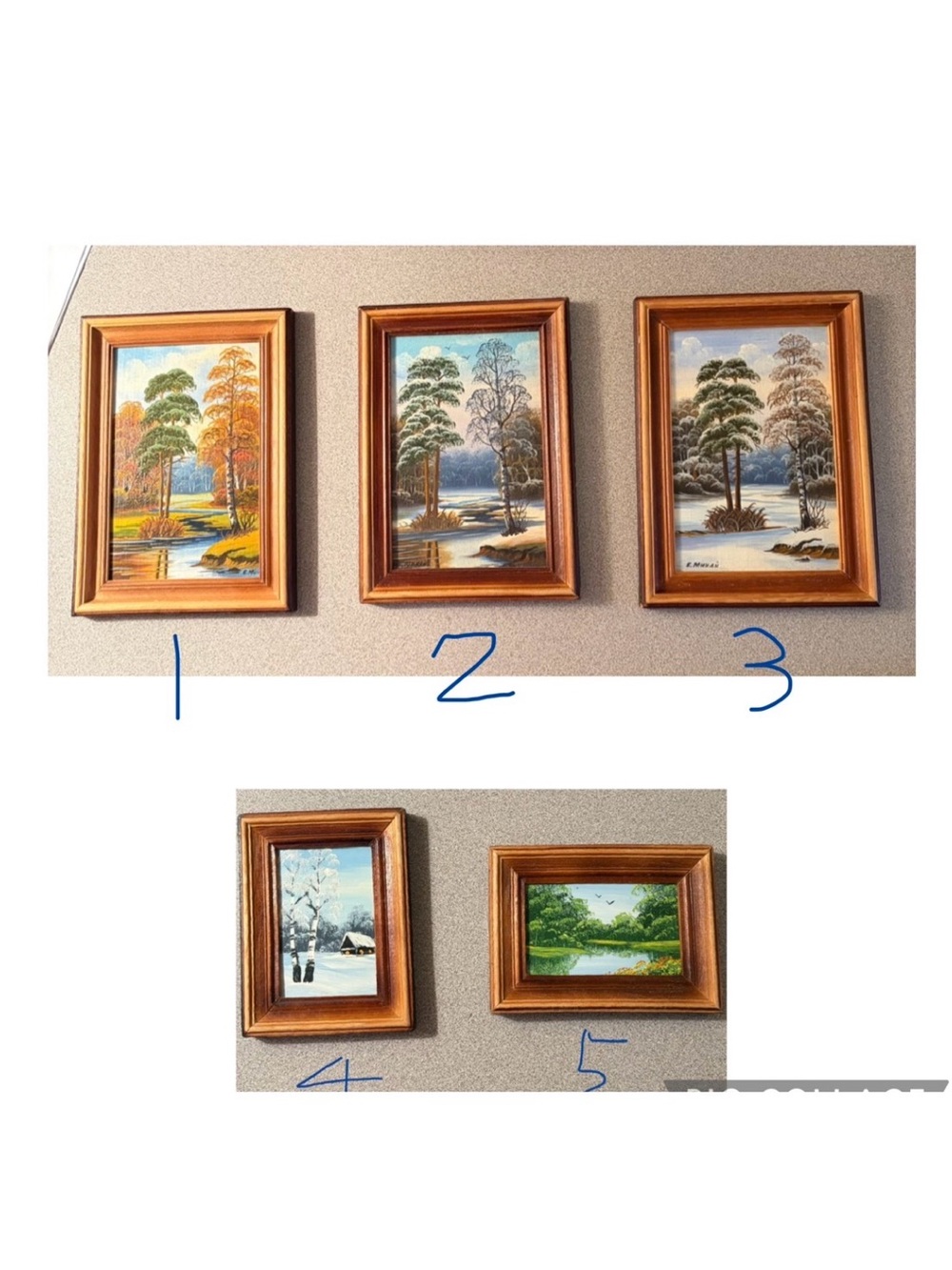 Vintage Russia Soviet era Winter scene Oil Paintings, wood Framed